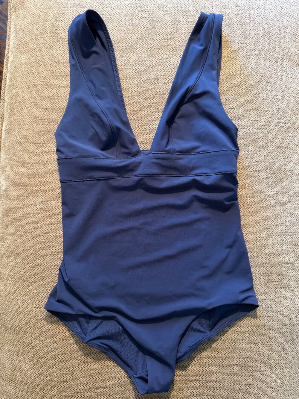 & Other Stories Navy Deep V One Piece Swimsuit Size 2 NWOT